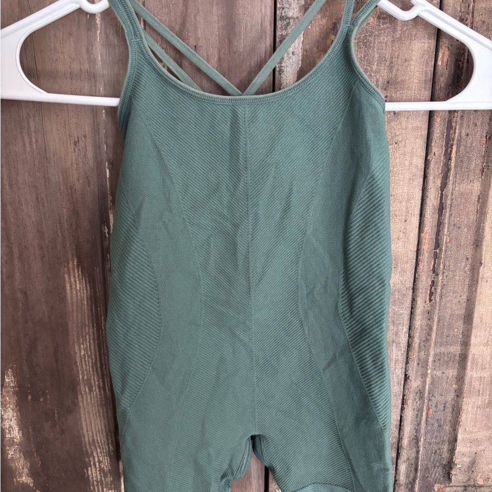 Green Strappy Unitard gymnastics suit